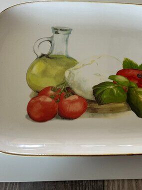 Cerimisia Vintage Serving Platter 12" wide 9" Long Used Some Chips (see pics)